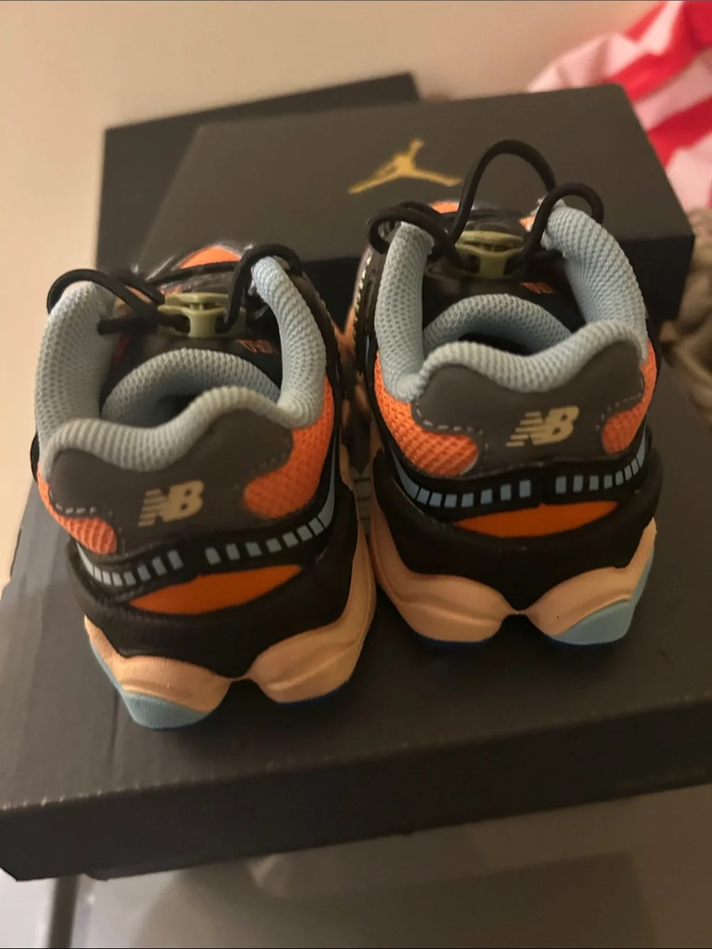 New Balance Kids Orange and Blue Athletic Sneakers